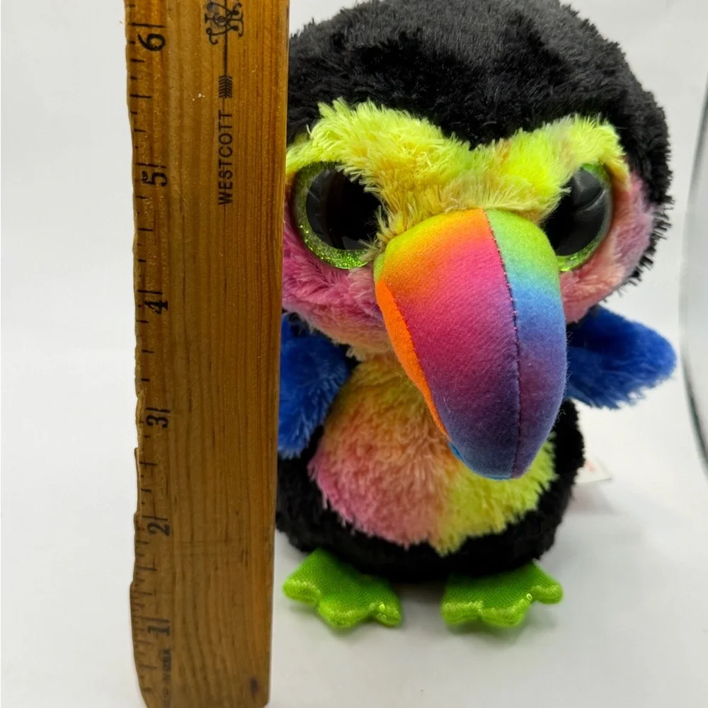 2018 BeaksTy Plush Toucan Toy with Black and Rainbow Colors